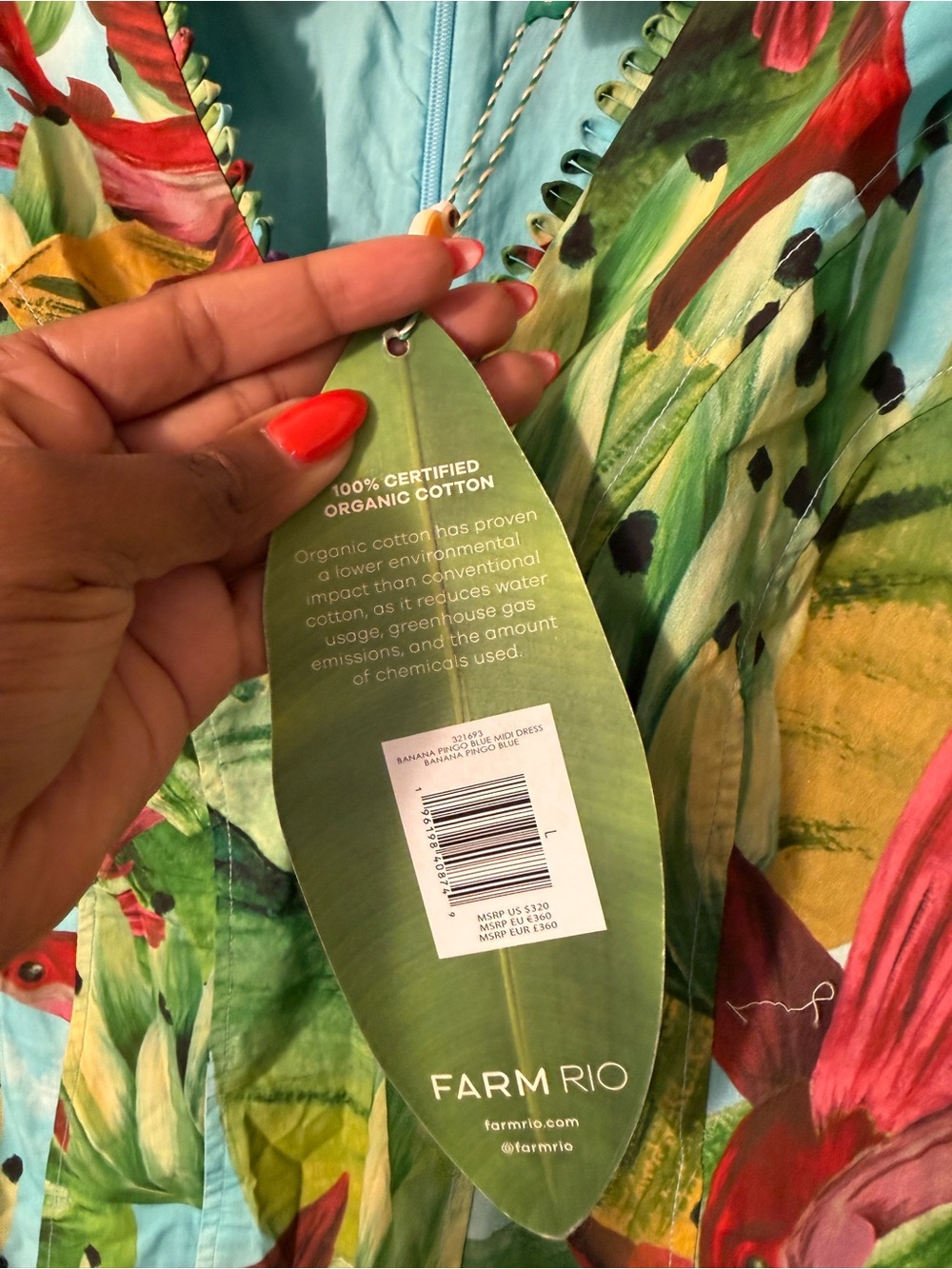 FARM Rio Blue Banana Pingo Midi Dress - Picture 2 of 5